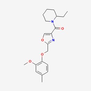 molecular formula C20H26N2O4 B6005065 2-ethyl-1-({2-[(2-methoxy-4-methylphenoxy)methyl]-1,3-oxazol-4-yl}carbonyl)piperidine 