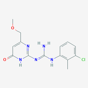 N-(3-chloro-2-methylphenyl)-N'-[6-(methoxymethyl)-4-oxo-1,4-dihydro-2-pyrimidinyl]guanidine
