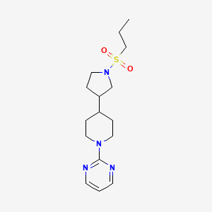 molecular formula C16H26N4O2S B6005071 2-{4-[1-(propylsulfonyl)-3-pyrrolidinyl]-1-piperidinyl}pyrimidine 