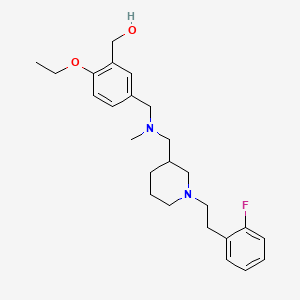 molecular formula C25H35FN2O2 B6005080 (2-ethoxy-5-{[({1-[2-(2-fluorophenyl)ethyl]-3-piperidinyl}methyl)(methyl)amino]methyl}phenyl)methanol 
