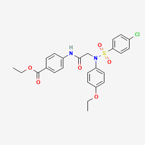 molecular formula C25H25ClN2O6S B6005098 ethyl 4-{[N-[(4-chlorophenyl)sulfonyl]-N-(4-ethoxyphenyl)glycyl]amino}benzoate 