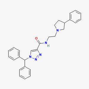 molecular formula C28H29N5O B6005105 1-(diphenylmethyl)-N-[2-(3-phenyl-1-pyrrolidinyl)ethyl]-1H-1,2,3-triazole-4-carboxamide 