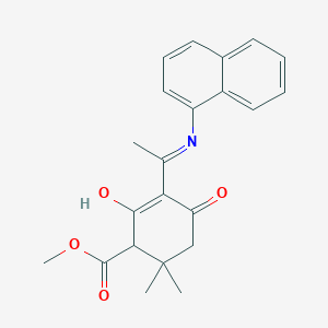 molecular formula C22H23NO4 B6005118 methyl 2,2-dimethyl-5-[1-(1-naphthylamino)ethylidene]-4,6-dioxocyclohexanecarboxylate 