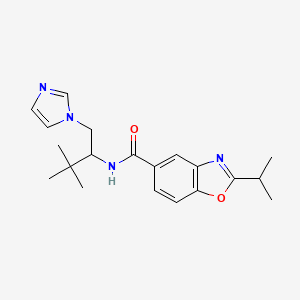 molecular formula C20H26N4O2 B6005135 N-[1-(1H-imidazol-1-ylmethyl)-2,2-dimethylpropyl]-2-isopropyl-1,3-benzoxazole-5-carboxamide 