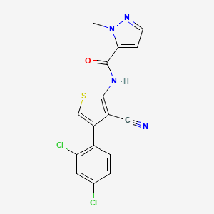 molecular formula C16H10Cl2N4OS B6005142 N-[3-cyano-4-(2,4-dichlorophenyl)-2-thienyl]-1-methyl-1H-pyrazole-5-carboxamide 