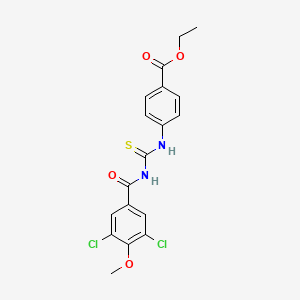 molecular formula C18H16Cl2N2O4S B6005145 ethyl 4-({[(3,5-dichloro-4-methoxybenzoyl)amino]carbonothioyl}amino)benzoate 