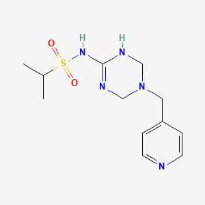 molecular formula C12H19N5O2S B6005155 N-[5-(4-pyridinylmethyl)-1,4,5,6-tetrahydro-1,3,5-triazin-2-yl]-2-propanesulfonamide 