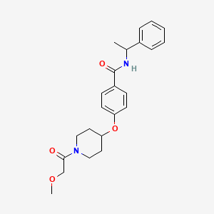 molecular formula C23H28N2O4 B6005156 4-{[1-(methoxyacetyl)-4-piperidinyl]oxy}-N-(1-phenylethyl)benzamide 