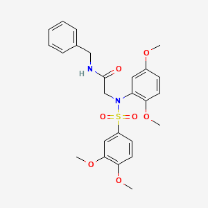 molecular formula C25H28N2O7S B6005168 N~1~-benzyl-N~2~-(2,5-dimethoxyphenyl)-N~2~-[(3,4-dimethoxyphenyl)sulfonyl]glycinamide 