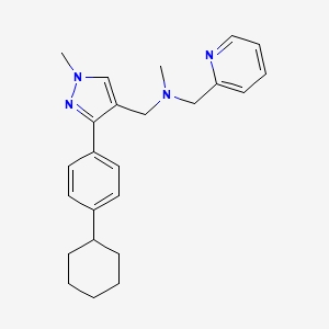 molecular formula C24H30N4 B6005171 1-[3-(4-cyclohexylphenyl)-1-methyl-1H-pyrazol-4-yl]-N-methyl-N-(2-pyridinylmethyl)methanamine 