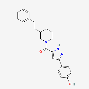 molecular formula C23H25N3O2 B6005179 4-(5-{[3-(2-phenylethyl)-1-piperidinyl]carbonyl}-1H-pyrazol-3-yl)phenol 