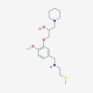 molecular formula C19H32N2O3S B6005206 1-[2-methoxy-5-({[2-(methylthio)ethyl]amino}methyl)phenoxy]-3-(1-piperidinyl)-2-propanol 