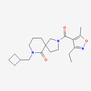 molecular formula C20H29N3O3 B6005216 7-(cyclobutylmethyl)-2-[(3-ethyl-5-methyl-4-isoxazolyl)carbonyl]-2,7-diazaspiro[4.5]decan-6-one 