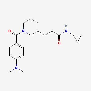 molecular formula C20H29N3O2 B6005223 N-cyclopropyl-3-{1-[4-(dimethylamino)benzoyl]-3-piperidinyl}propanamide 