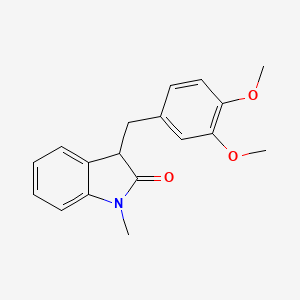 molecular formula C18H19NO3 B6005227 3-(3,4-dimethoxybenzyl)-1-methyl-1,3-dihydro-2H-indol-2-one 