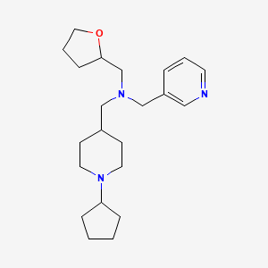 molecular formula C22H35N3O B6005247 1-(1-cyclopentyl-4-piperidinyl)-N-(3-pyridinylmethyl)-N-(tetrahydro-2-furanylmethyl)methanamine 