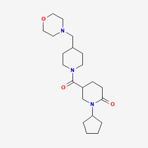 molecular formula C21H35N3O3 B6005261 1-cyclopentyl-5-{[4-(4-morpholinylmethyl)-1-piperidinyl]carbonyl}-2-piperidinone 