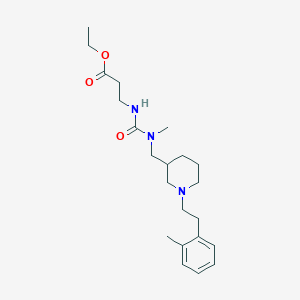 molecular formula C22H35N3O3 B6005269 ethyl N-{[methyl({1-[2-(2-methylphenyl)ethyl]-3-piperidinyl}methyl)amino]carbonyl}-beta-alaninate 