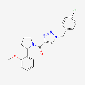 molecular formula C21H21ClN4O2 B6005274 1-(4-chlorobenzyl)-4-{[2-(2-methoxyphenyl)-1-pyrrolidinyl]carbonyl}-1H-1,2,3-triazole 