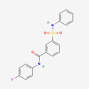 molecular formula C19H15FN2O3S B6005292 3-(anilinosulfonyl)-N-(4-fluorophenyl)benzamide 