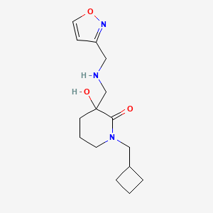 molecular formula C15H23N3O3 B6005304 1-(cyclobutylmethyl)-3-hydroxy-3-{[(3-isoxazolylmethyl)amino]methyl}-2-piperidinone 