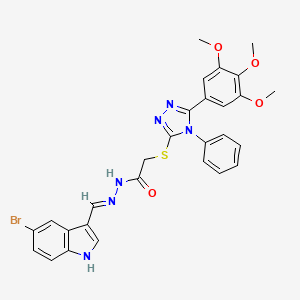 molecular formula C28H25BrN6O4S B6005305 N'-[(5-bromo-1H-indol-3-yl)methylene]-2-{[4-phenyl-5-(3,4,5-trimethoxyphenyl)-4H-1,2,4-triazol-3-yl]thio}acetohydrazide 