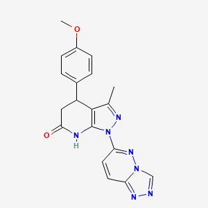 molecular formula C19H17N7O2 B6005358 4-(4-methoxyphenyl)-3-methyl-1-[1,2,4]triazolo[4,3-b]pyridazin-6-yl-1,4,5,7-tetrahydro-6H-pyrazolo[3,4-b]pyridin-6-one 