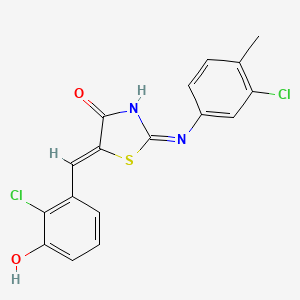 5-(2-chloro-3-hydroxybenzylidene)-2-[(3-chloro-4-methylphenyl)imino]-1,3-thiazolidin-4-one