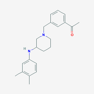 molecular formula C22H28N2O B6005371 1-[3-({3-[(3,4-dimethylphenyl)amino]-1-piperidinyl}methyl)phenyl]ethanone 