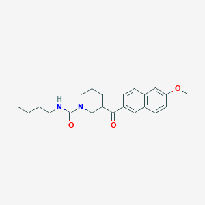 molecular formula C22H28N2O3 B6005386 N-butyl-3-(6-methoxy-2-naphthoyl)-1-piperidinecarboxamide 