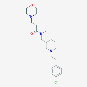 molecular formula C22H34ClN3O2 B6005402 N-({1-[2-(4-chlorophenyl)ethyl]-3-piperidinyl}methyl)-N-methyl-3-(4-morpholinyl)propanamide 