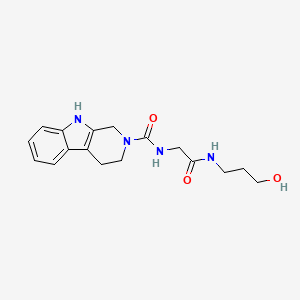 molecular formula C17H22N4O3 B6005409 N-{2-[(3-hydroxypropyl)amino]-2-oxoethyl}-1,3,4,9-tetrahydro-2H-beta-carboline-2-carboxamide 