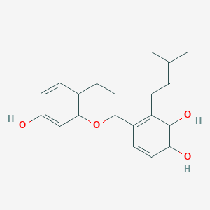 molecular formula C20H22O4 B600541 4-(7-Hydroxy-3,4-dihydro-2H-chromen-2-yl)-3-(3-methylbut-2-enyl)benzene-1,2-diol CAS No. 1238116-48-7