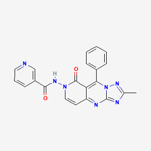 molecular formula C21H15N7O2 B6005455 N-(2-methyl-8-oxo-9-phenylpyrido[4,3-d][1,2,4]triazolo[1,5-a]pyrimidin-7(8H)-yl)nicotinamide 