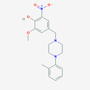 molecular formula C19H23N3O4 B6005463 2-methoxy-4-{[4-(2-methylphenyl)-1-piperazinyl]methyl}-6-nitrophenol 