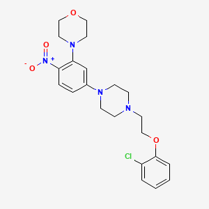 molecular formula C22H27ClN4O4 B6005477 4-(5-{4-[2-(2-chlorophenoxy)ethyl]-1-piperazinyl}-2-nitrophenyl)morpholine 