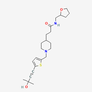 molecular formula C23H34N2O3S B6005487 3-(1-{[5-(3-hydroxy-3-methyl-1-butyn-1-yl)-2-thienyl]methyl}-4-piperidinyl)-N-(tetrahydro-2-furanylmethyl)propanamide 