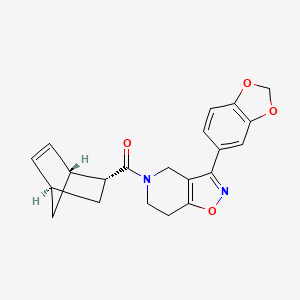 molecular formula C21H20N2O4 B6005493 3-(1,3-benzodioxol-5-yl)-5-[(1R*,2R*,4R*)-bicyclo[2.2.1]hept-5-en-2-ylcarbonyl]-4,5,6,7-tetrahydroisoxazolo[4,5-c]pyridine 