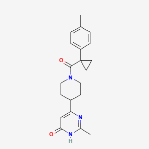 molecular formula C21H25N3O2 B6005495 2-methyl-6-(1-{[1-(4-methylphenyl)cyclopropyl]carbonyl}piperidin-4-yl)pyrimidin-4(3H)-one 