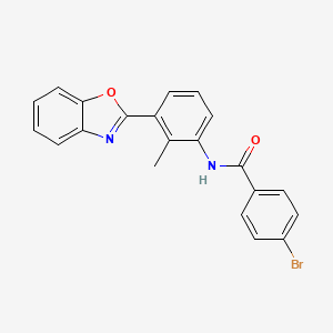 molecular formula C21H15BrN2O2 B6005497 N-[3-(1,3-benzoxazol-2-yl)-2-methylphenyl]-4-bromobenzamide 
