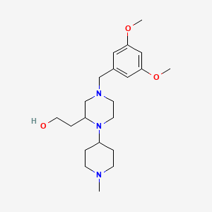molecular formula C21H35N3O3 B6005514 2-[4-(3,5-dimethoxybenzyl)-1-(1-methyl-4-piperidinyl)-2-piperazinyl]ethanol 