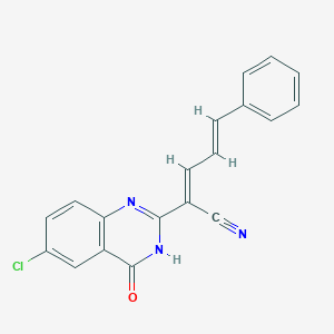 molecular formula C19H12ClN3O B6005528 2-(6-chloro-4-oxo-3,4-dihydro-2-quinazolinyl)-5-phenyl-2,4-pentadienenitrile 