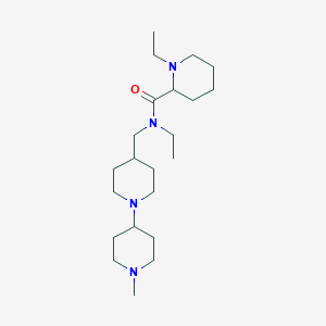 molecular formula C22H42N4O B6005545 N,1-diethyl-N-[(1'-methyl-1,4'-bipiperidin-4-yl)methyl]-2-piperidinecarboxamide 