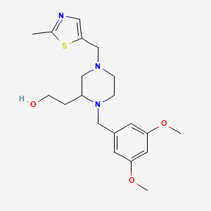 molecular formula C20H29N3O3S B6005551 2-{1-(3,5-dimethoxybenzyl)-4-[(2-methyl-1,3-thiazol-5-yl)methyl]-2-piperazinyl}ethanol 
