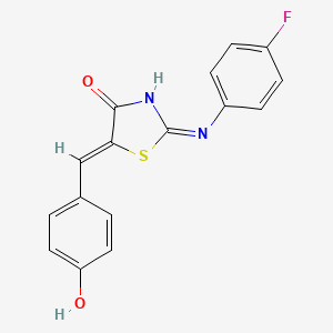 molecular formula C16H11FN2O2S B6005569 2-[(4-fluorophenyl)amino]-5-(4-hydroxybenzylidene)-1,3-thiazol-4(5H)-one 