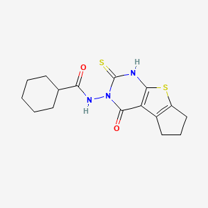 N-(2-mercapto-4-oxo-6,7-dihydro-4H-cyclopenta[4,5]thieno[2,3-d]pyrimidin-3(5H)-yl)cyclohexanecarboxamide