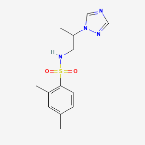 molecular formula C13H18N4O2S B6005631 2,4-dimethyl-N-[2-(1H-1,2,4-triazol-1-yl)propyl]benzenesulfonamide 