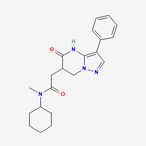 molecular formula C21H26N4O2 B6005639 N-cyclohexyl-N-methyl-2-(5-oxo-3-phenyl-4,5,6,7-tetrahydropyrazolo[1,5-a]pyrimidin-6-yl)acetamide 