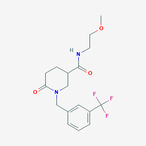 N-(2-methoxyethyl)-6-oxo-1-[3-(trifluoromethyl)benzyl]-3-piperidinecarboxamide