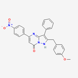 molecular formula C26H20N4O4 B6005659 2-(4-methoxybenzyl)-5-(4-nitrophenyl)-3-phenylpyrazolo[1,5-a]pyrimidin-7(4H)-one 